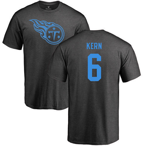 Tennessee Titans Men Ash Brett Kern One Color NFL Football #6 T Shirt->tennessee titans->NFL Jersey